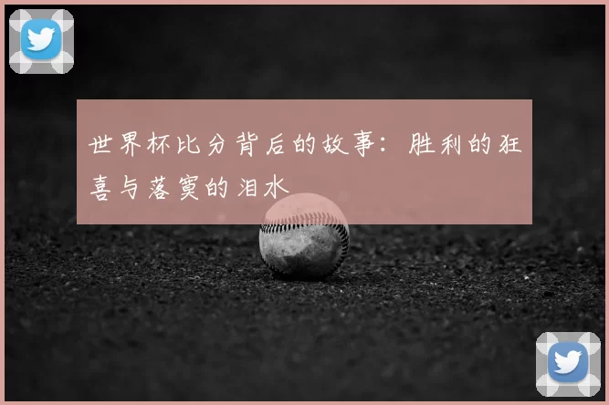 世界杯比分背后的故事:胜利的狂喜与落寞的泪水